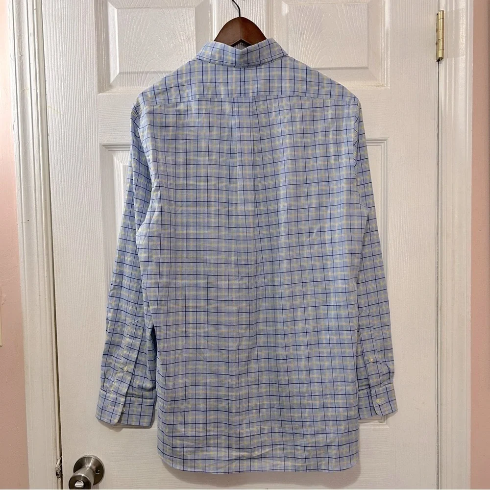 POLO Ralph Lauren Men's Button Down Shirt Blue Yellow Plaid Size Medium